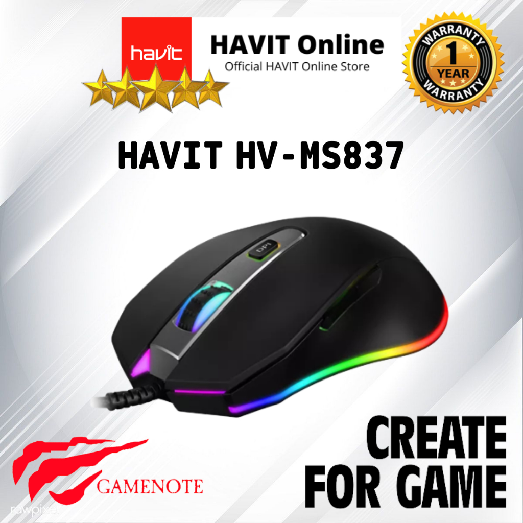 HAVIT Mouse Gaming HV-MS837 RGB Backlit Programmable Gaming