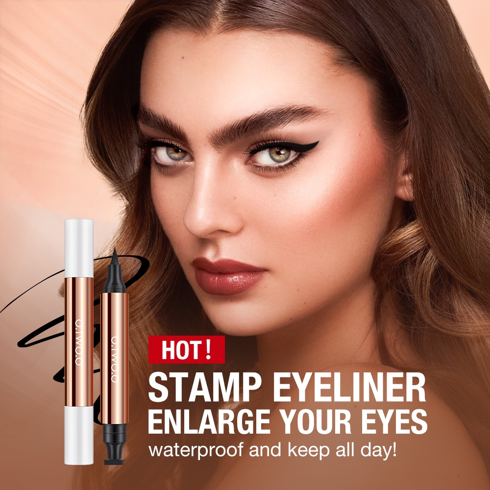 Jual O.TWO.O Stamp Eyeliner Black Double Head Waterproof Eyeliner