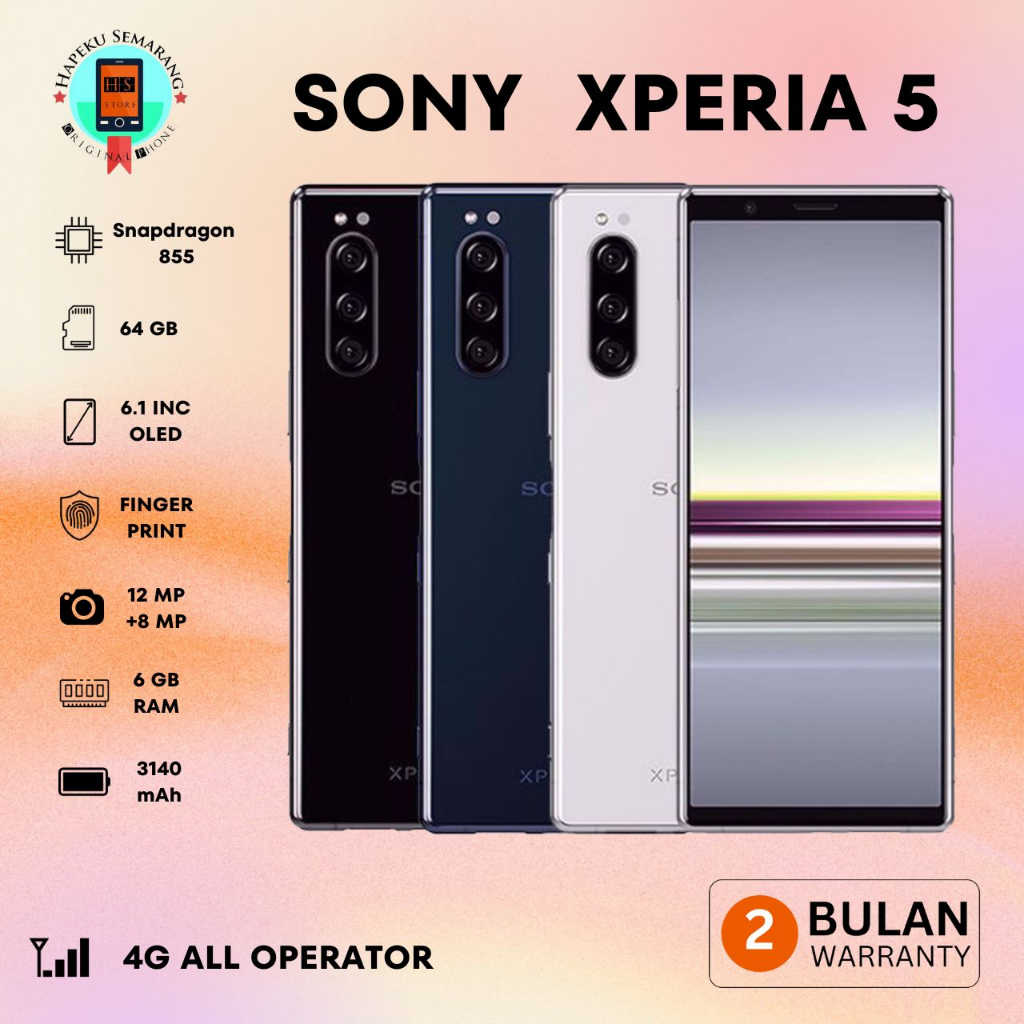 Jual Sony Xperia 5 6/64GB Flagship Murah Super Mulus Like New ALL ...