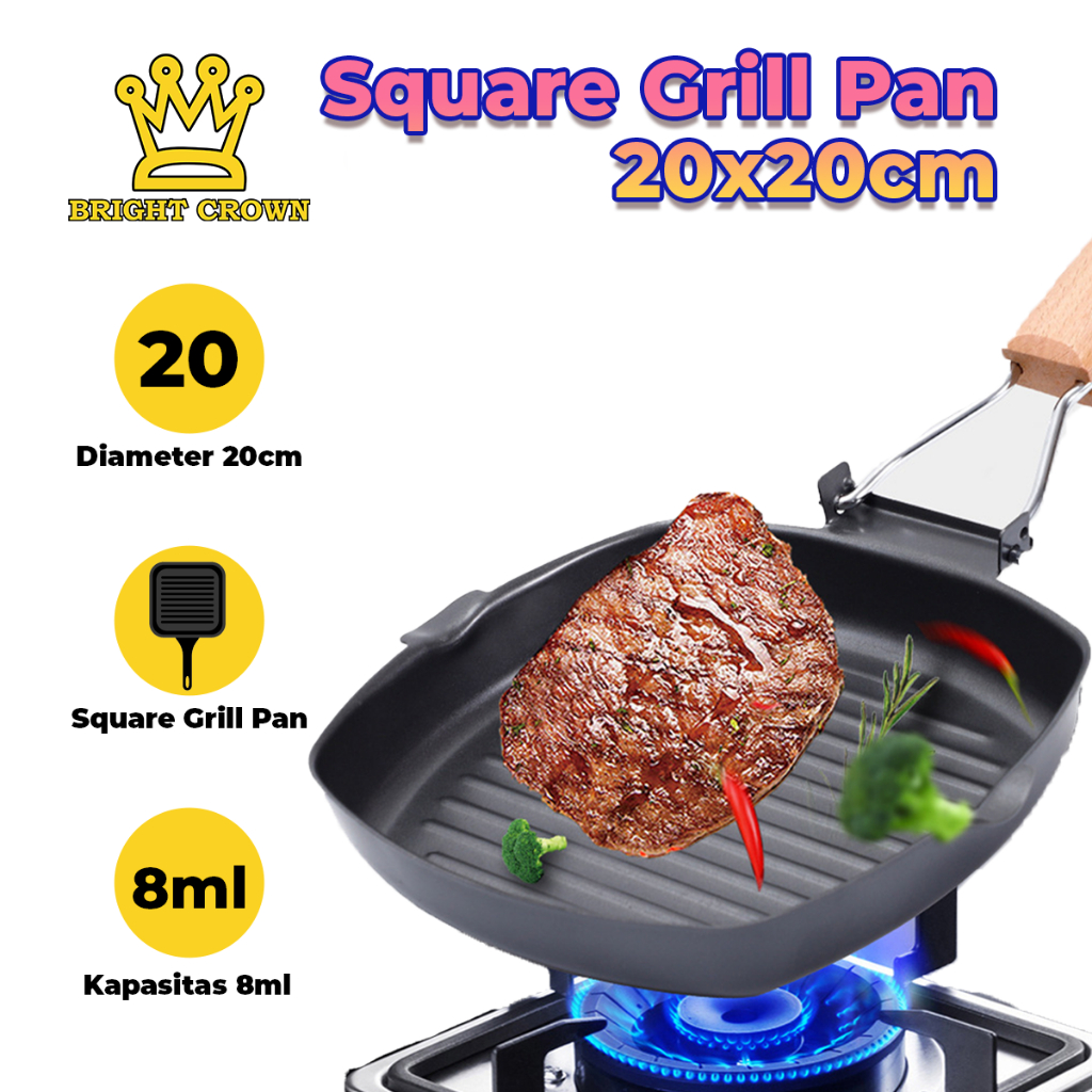 Jual Bright Crown Cm Panci Panggang Bbq Square Grill Pan Panci Bbq