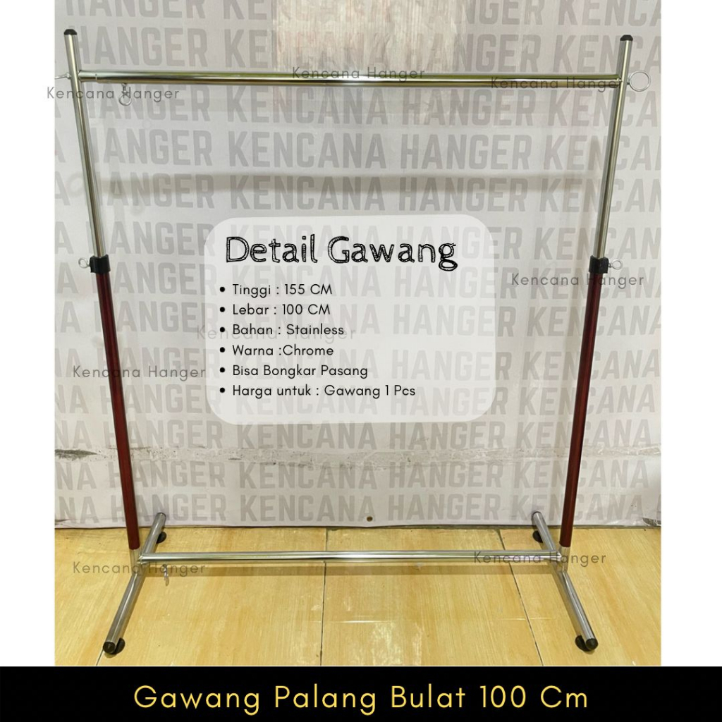 Jual Gawang Baju Bulat 1 Meter Gawang Hanger Besi Bulat Gantungan