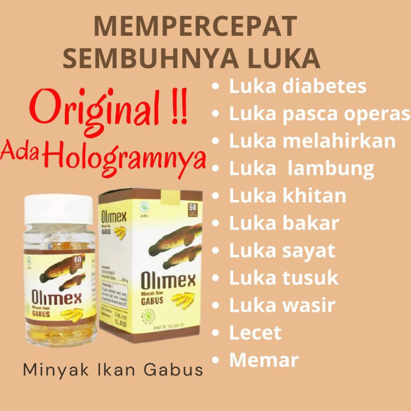 Jual KAPSUL OLIMEX Minyak Ikan Gabus Obat Untuk Luka Operasi Caesar Luka Bakar Tusuk Iris Luka