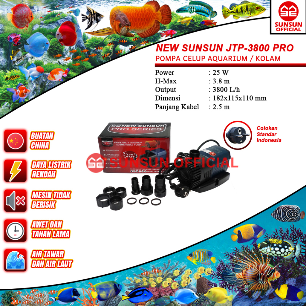 Produktbild von SunSun JTP-7000 SuperECO Teichpumpe Mit 7000l/h 50W Für Teiche Und