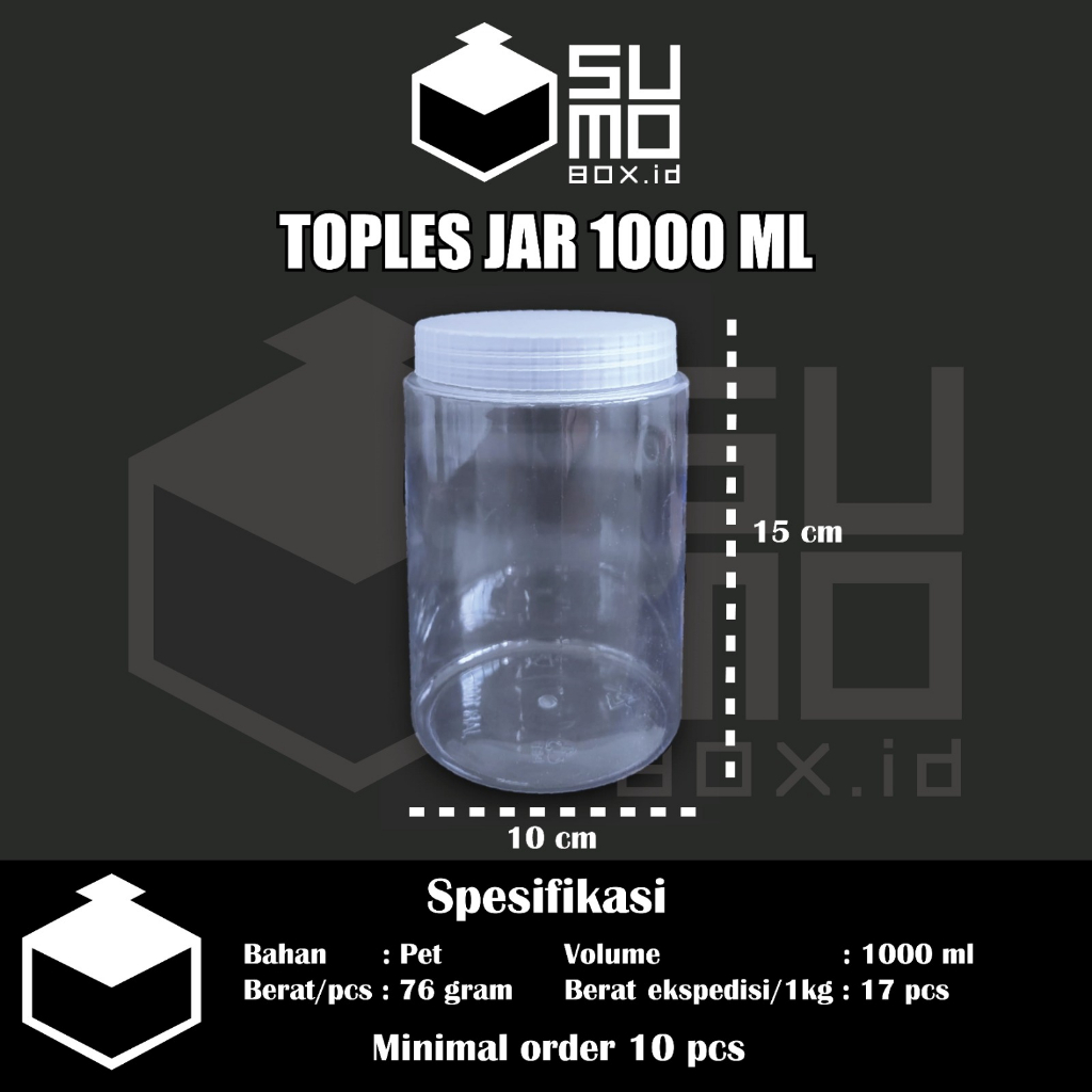 Jual Toples Jar Plastik Silinder 1000ml Bening Toples Tabung Bulat Shopee Indonesia 4538