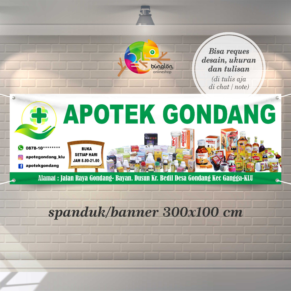 Jual 300x100 Spanduk Banner Apotek Spanduk Apotek Spanduk Toko Obat Obatan Shopee Indonesia 8600