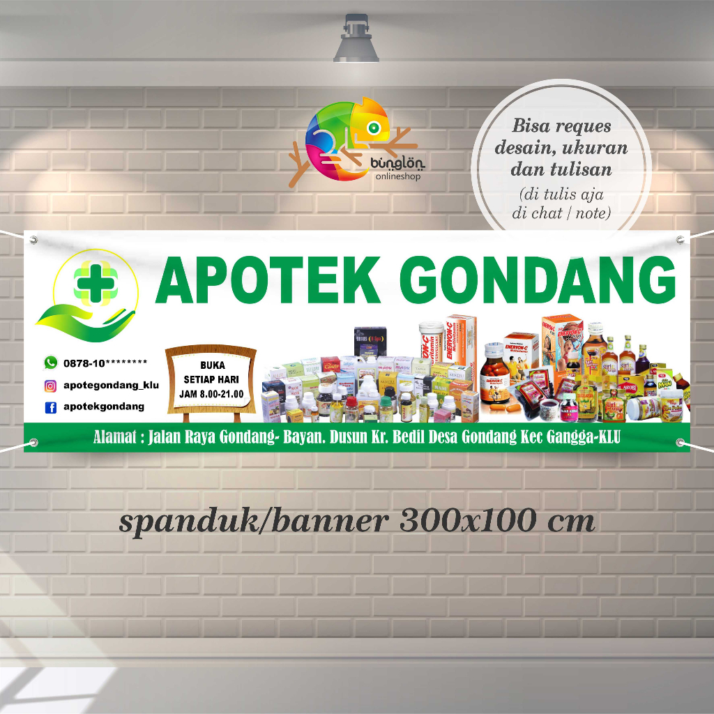 Jual 300x100 Spanduk Banner Apotek, Spanduk Apotek, Spanduk Toko Obat ...