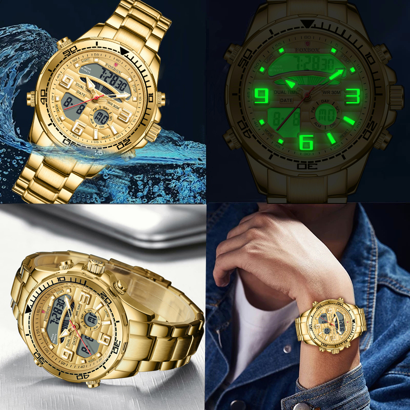 Jual LIGE Original Jam Tangan Pria Watch Men Digital Dual Display Quart ...