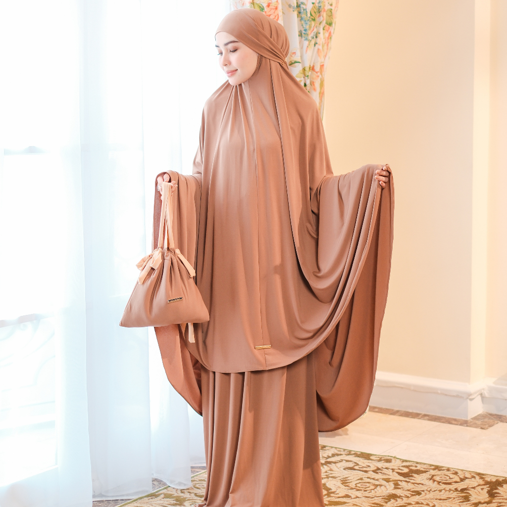 Jual Lozy Hijab Shameera Prayer Set Mukena Set Multifungsi French