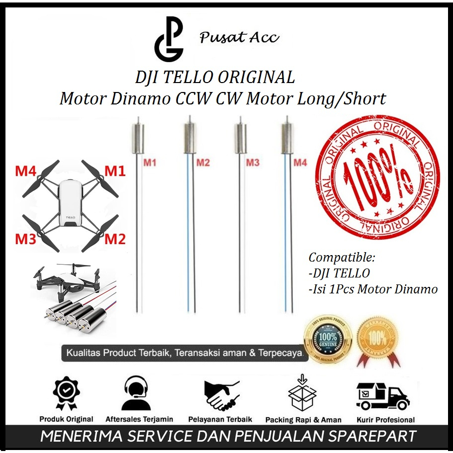 Jual DJI Tello Dinamo Motor CW CCW Original for DJI Tello Motor Dinamo ...