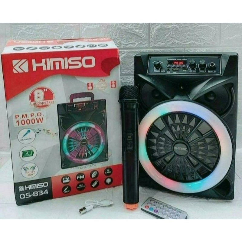 Jual Speaker Bluetooth Kimiso QS834 + MIC Karaoke Shopee Indonesia