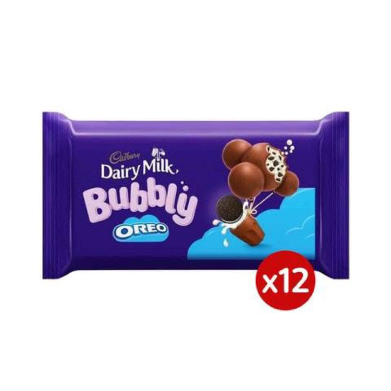 Jual Coklat cadbury dairy milk Bubbly Oreo 43 gram x 12 pcs Shopee