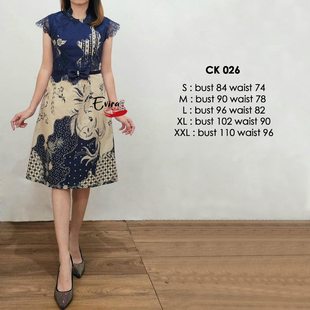 Jual Dress Batik Wanita Modern CK 026 / Dress Batik Modern / Dress