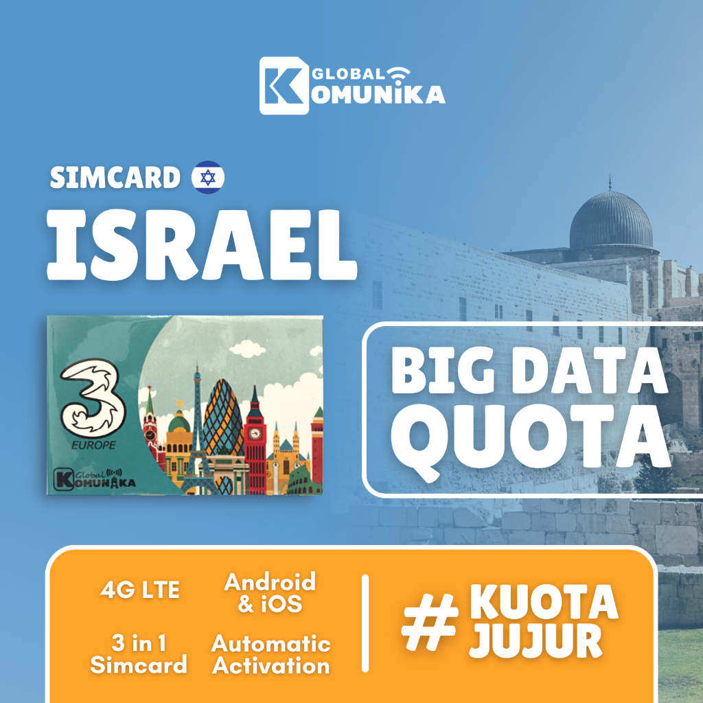 Jual Sim Card Israel 30 Hari 12GB Israel Data Simcard Global Komunika