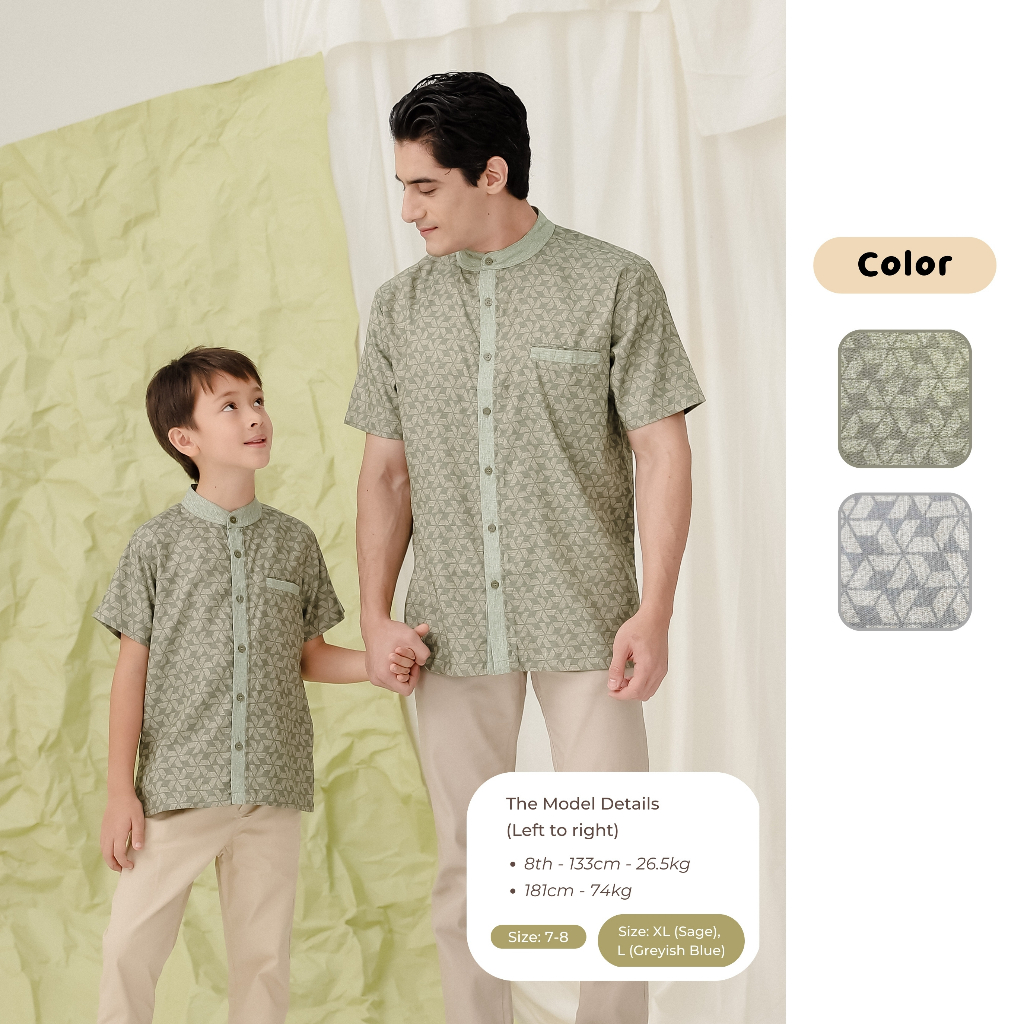 Jual ZIEL KIDS - Adam Koko Dad & Boy ( Sage Green & Greyish Blue ...
