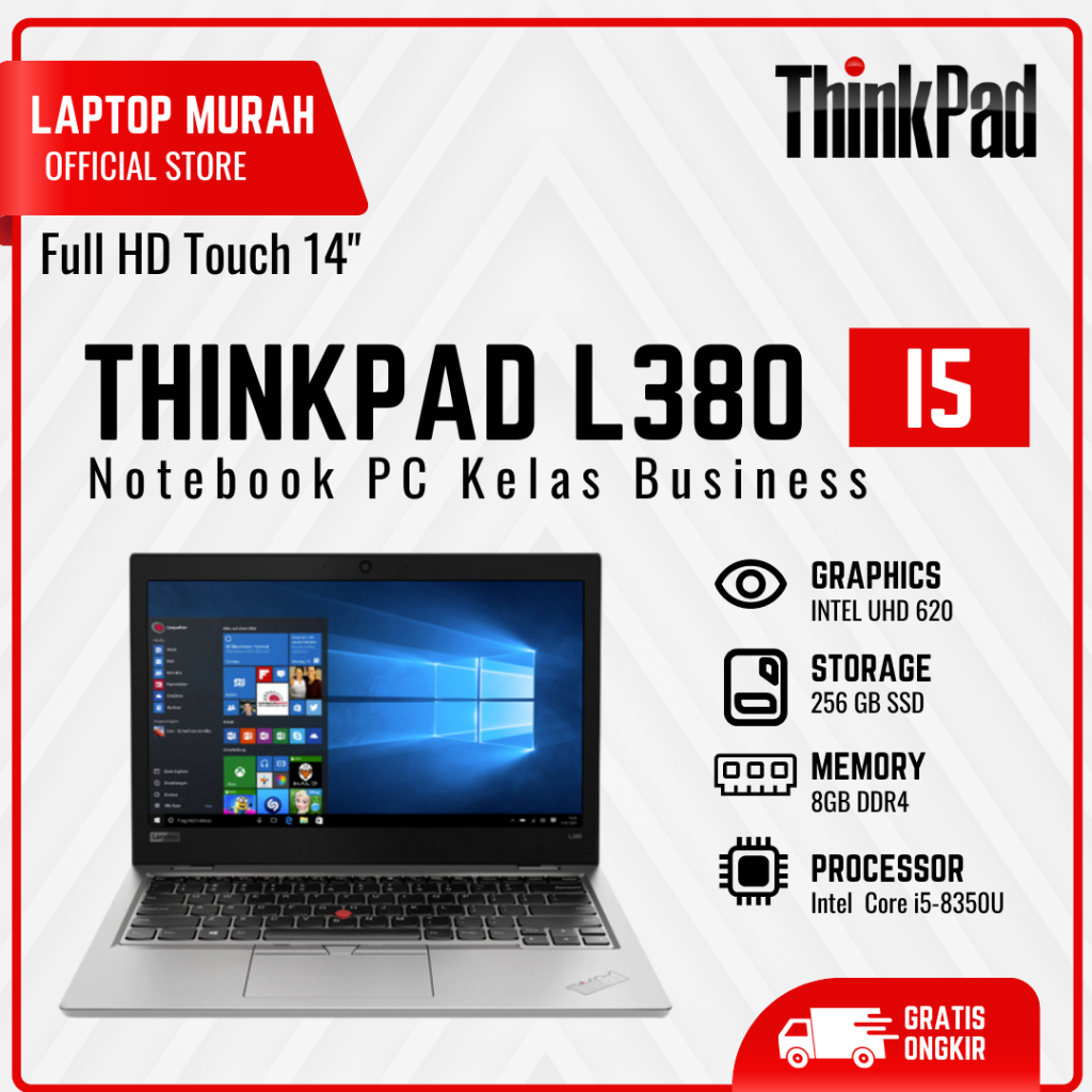 Jual LENOVO THINKPAD L380 i5 Gen 8 Layar Sentuh 8GB RAM & 256GB