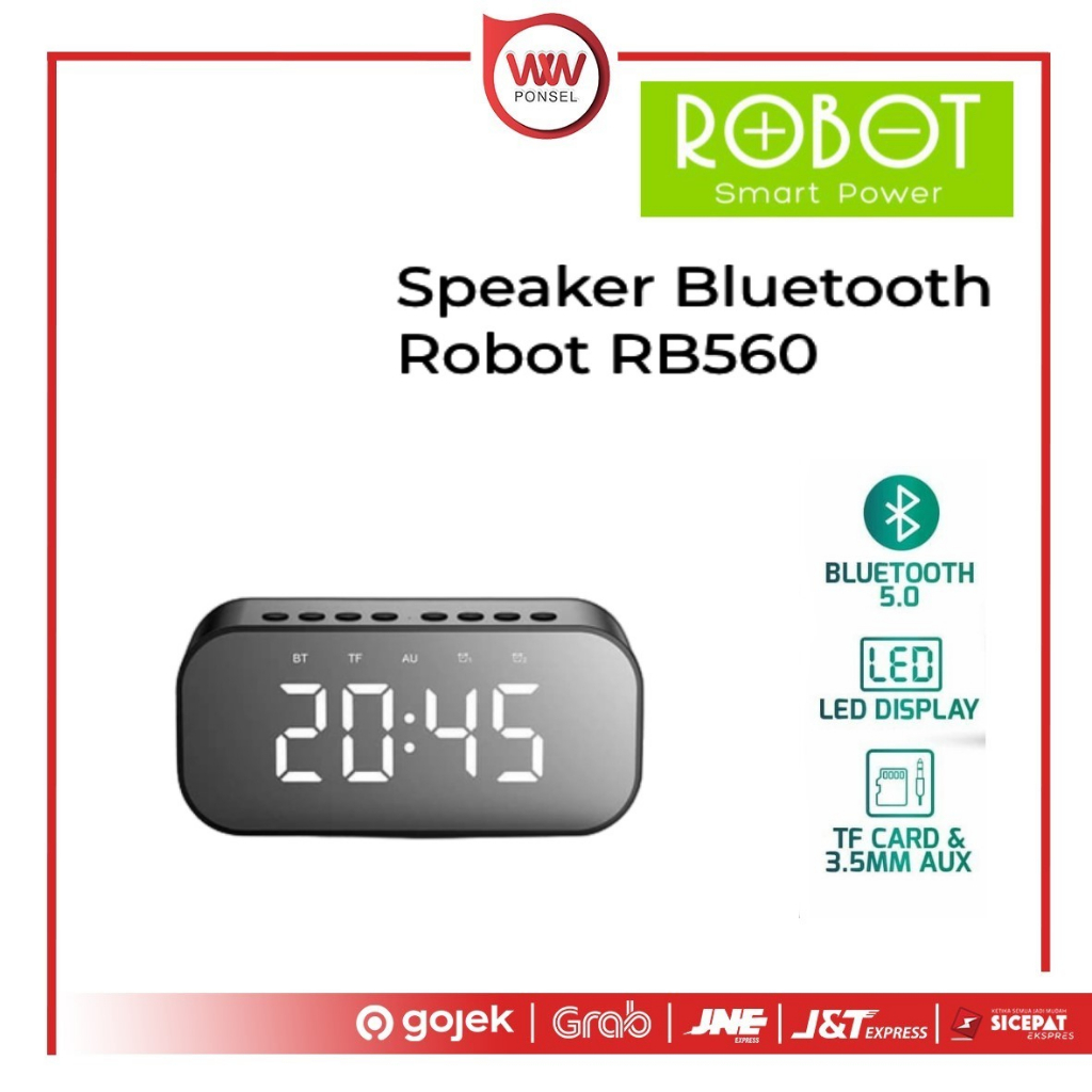 Jual Robot RB560 Alarm Clock Bluetooth Speaker Wireless - Hitam ...