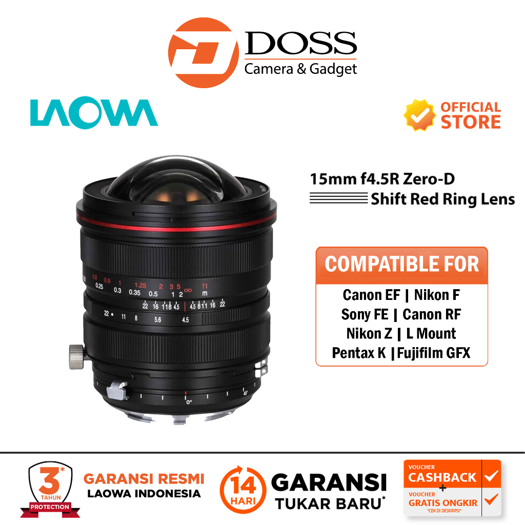 Jual Laowa 15mm f4.5R ZeroD Shift Red Ring Lens Shopee Indonesia