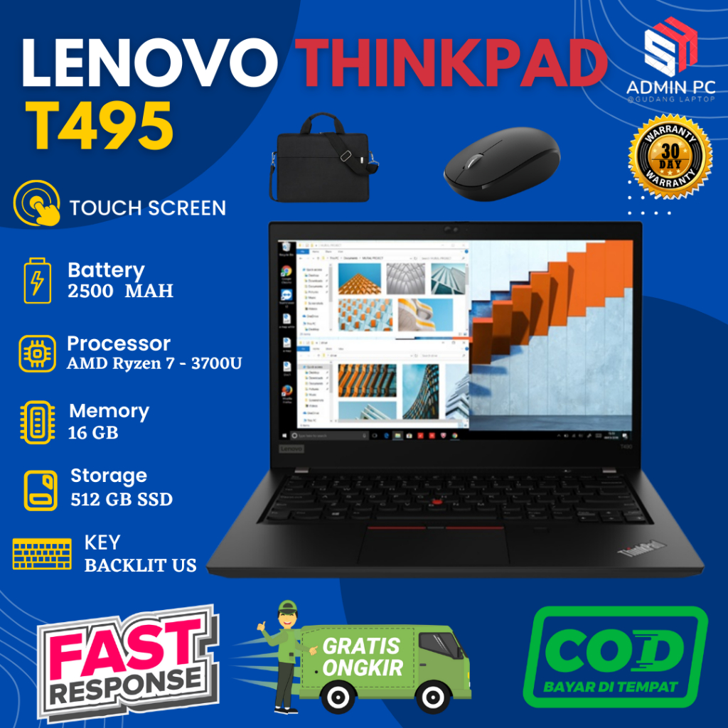 Jual Lenovo Thinkpad T495 Ryzen 7 PRO 3700U ram 16 gb ssd 512gb ...