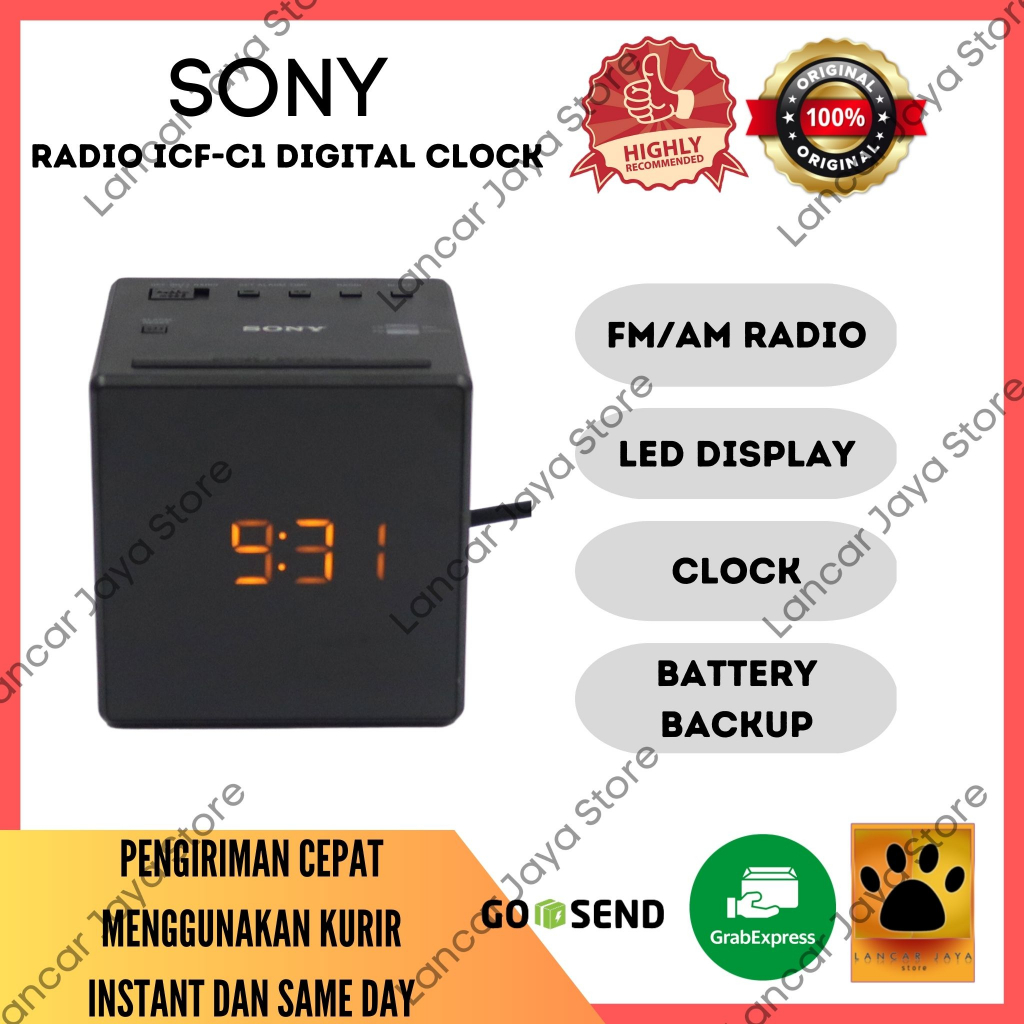 Jual Radio FM/AM Clock Digital Sony ICFC1 Radio Digital ICFC1 2 Band