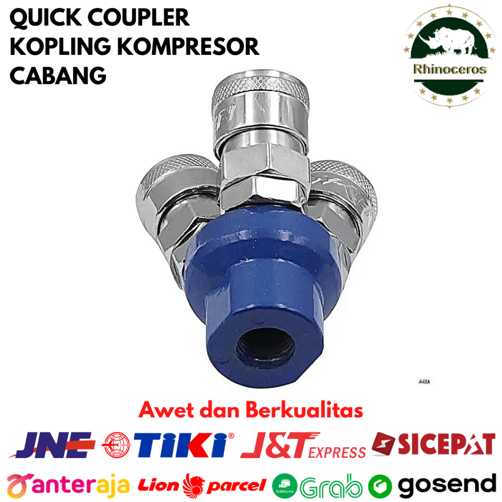 Jual Quick Coupling Cabang Coupler Kopler Sambungan Kompresor 2 Way 3 ...