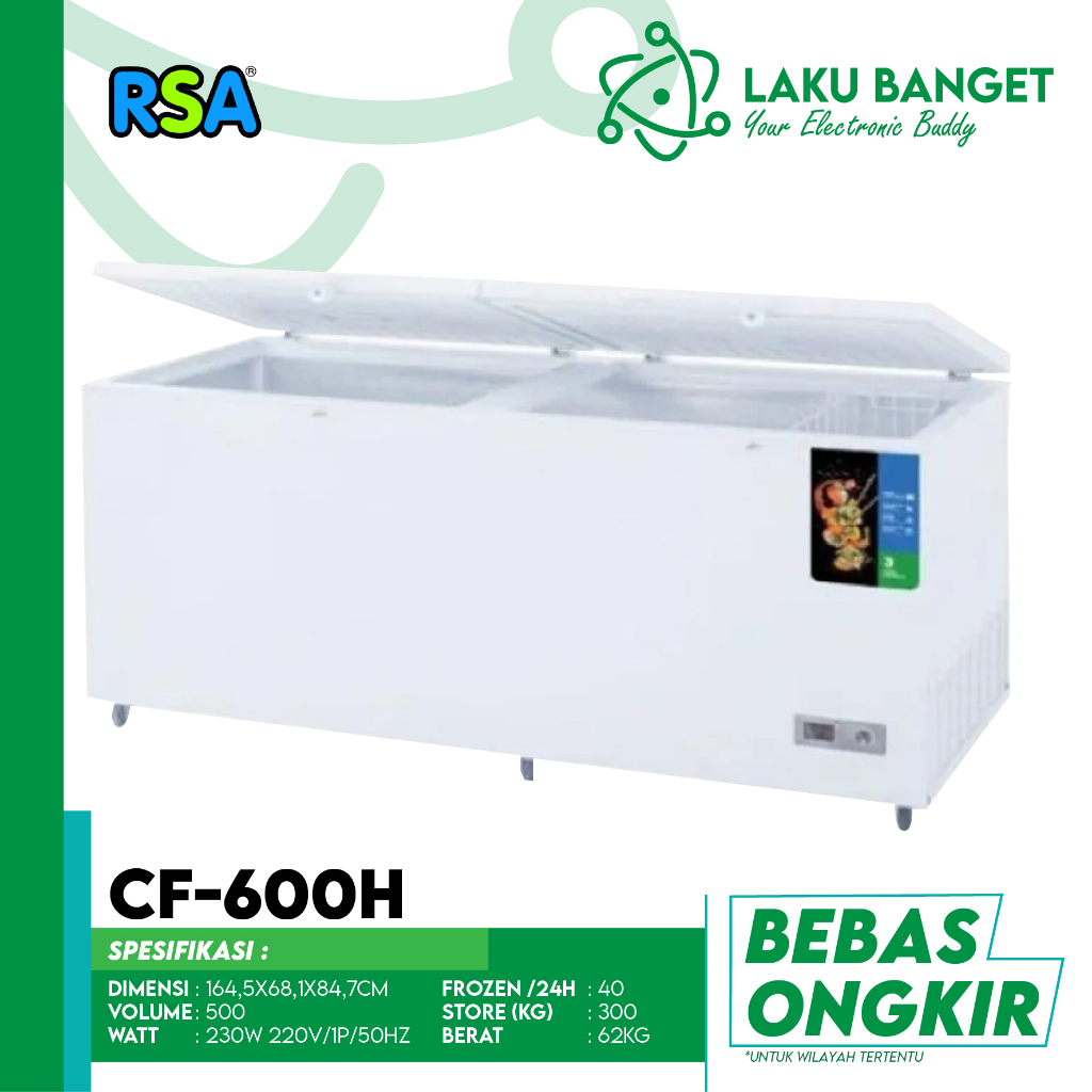 Jual Chest Freezer 500 Liter RSA CF600H / Chest Freezer RSA CF 600 H ...