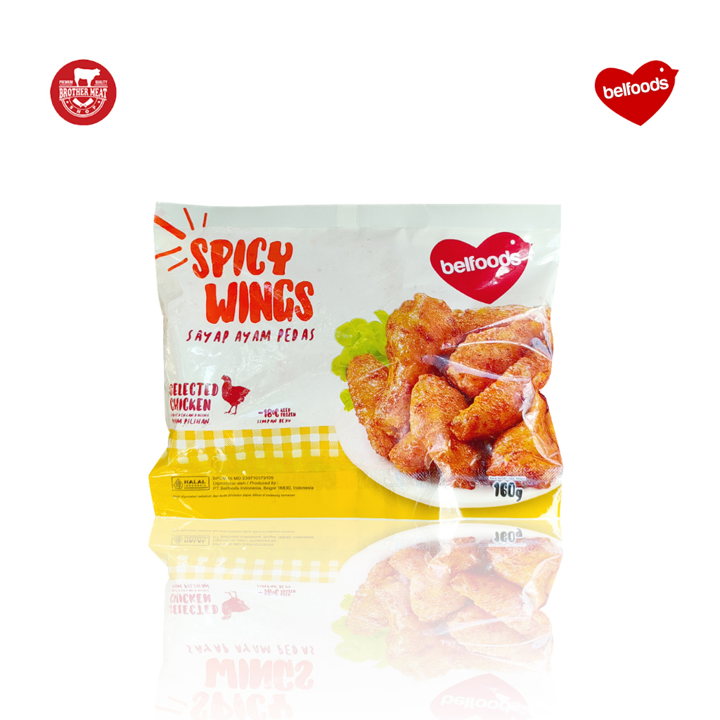 Jual Belfoods Favorite Spicy Wings 160gr, Olahan Sayap Ayam Pedas Halal
