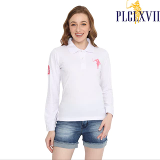 PLCLXVII - Polo Shirt Wanita - Polo Shirt Lengan Panjang Logo Besar 5006