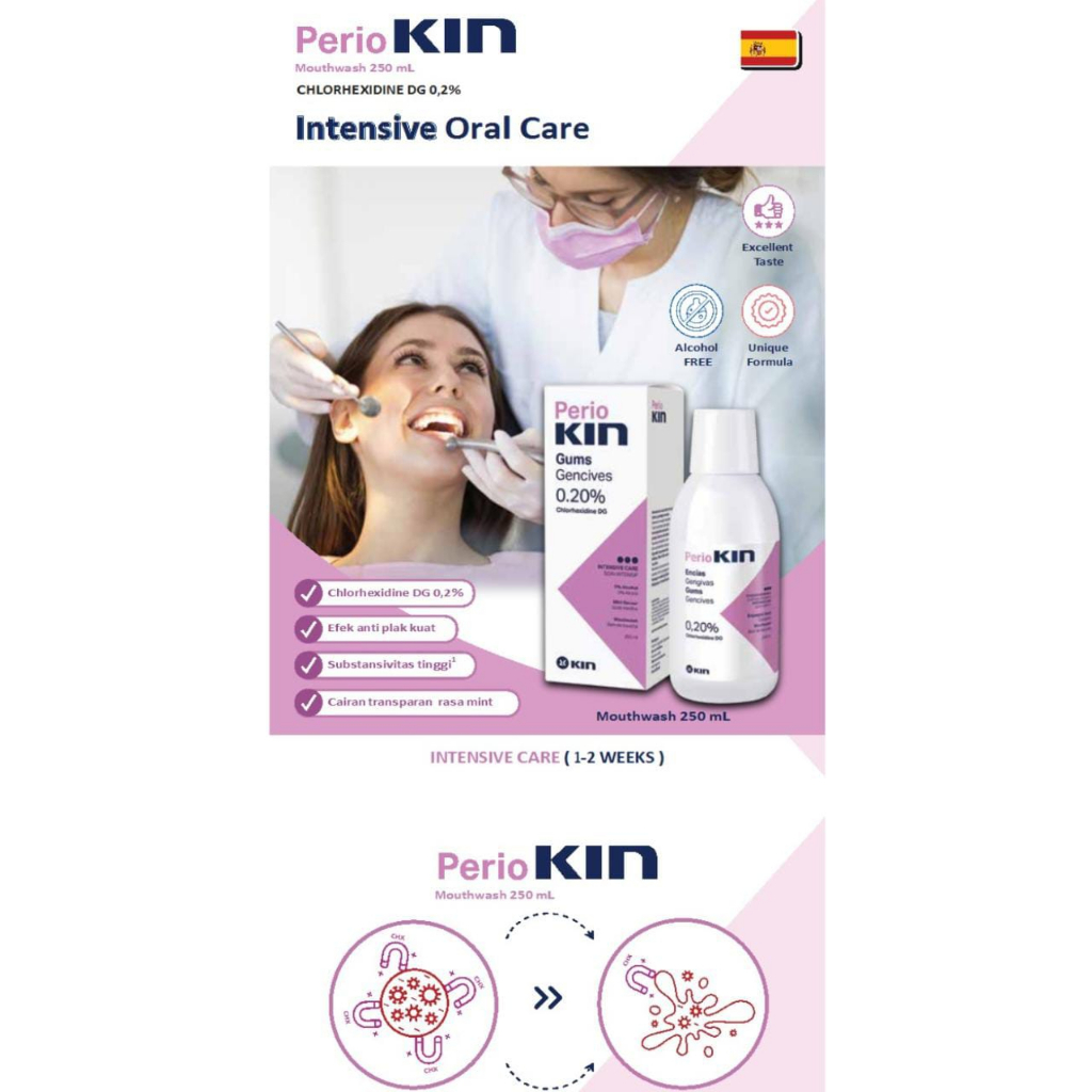 Jual Perio Kin Periokin Mouthwash Mouth Wash Kumur Chlorhexidine 250ml ...