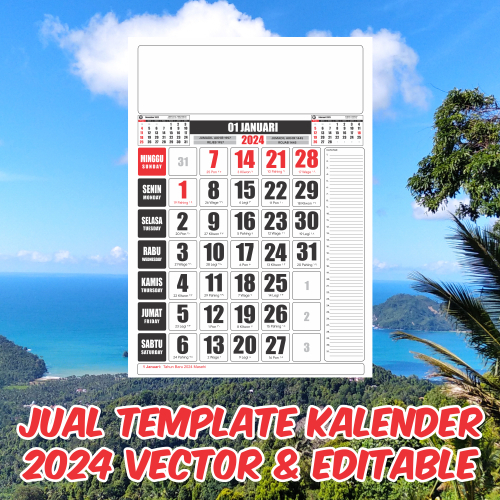 Jual Template Kalender Tahun 2024 Tipe Office Abcde 6 Macam Desain Terpopuler Di Indonesia 9547