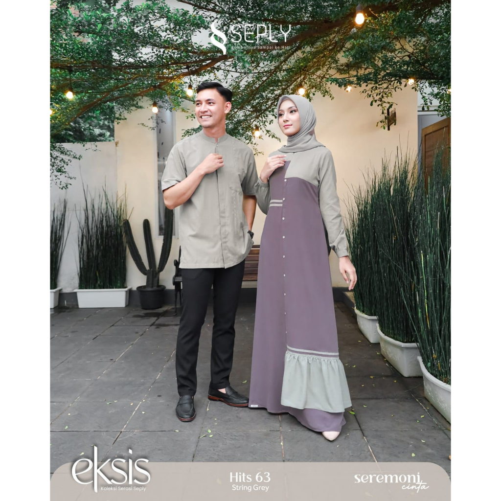 Jual Baju Couple Muslim Hits 63 String Grey Seply Meyra 147 String