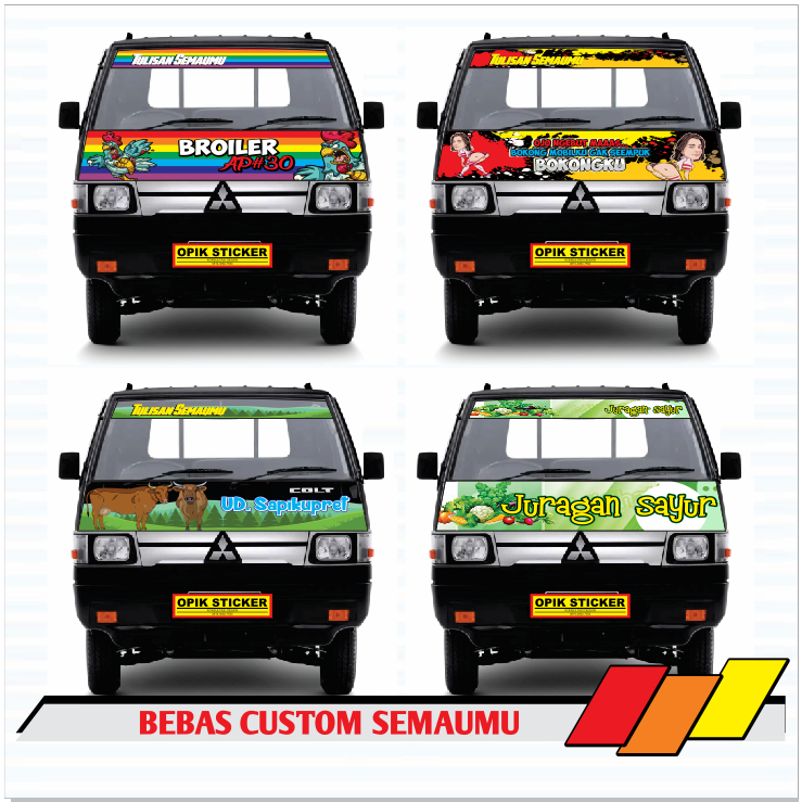 Jual Custom Sticker Decal Kabin Depan Mobil Pick Up Grandmax L Carry Futura T Ss Traga