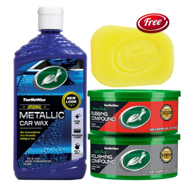 Jual Turtle Wax [BUNDLE] Metallic Car wax Biru 473 mL + Polishing