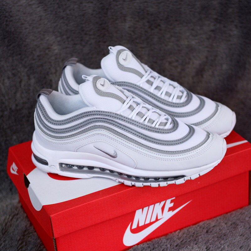 Jual Sepatu Sneakers NK AM 97 White Grey Shopee Indonesia