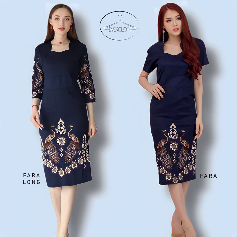 Jual Evercloth Fara Dress Batik Wanita Dress Wanita Jumbo Batik Couple Seragam Shopee Indonesia