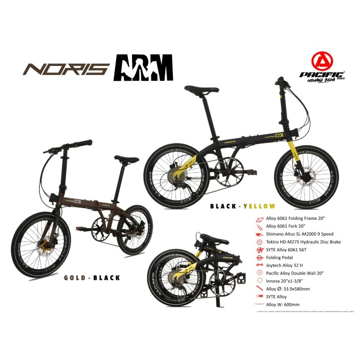 Jual Sepeda Lipat Pacific 20 Inch Noris Arm Folding Bike Pacific 20 ...