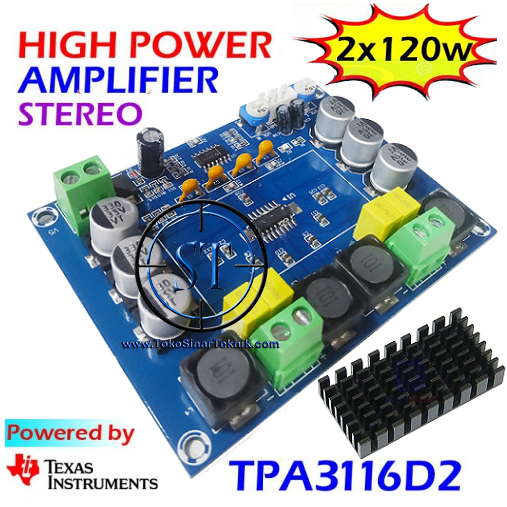 Jual TPA3116 Hi Power Amplifier 2x120w Digital Stereo Audio Ampli ...