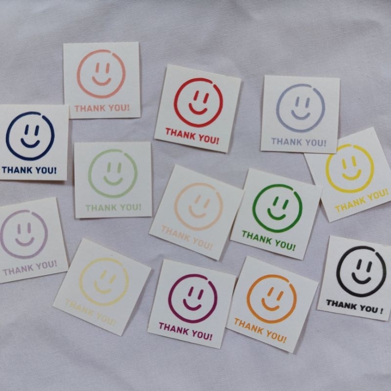 Jual [100 pcs] smiley mini thankyou sticker | Shopee Indonesia