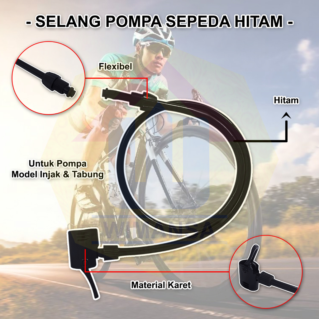 Jual Wms Selang Pompa Sepeda Hitam Selang Karet Shopee Indonesia