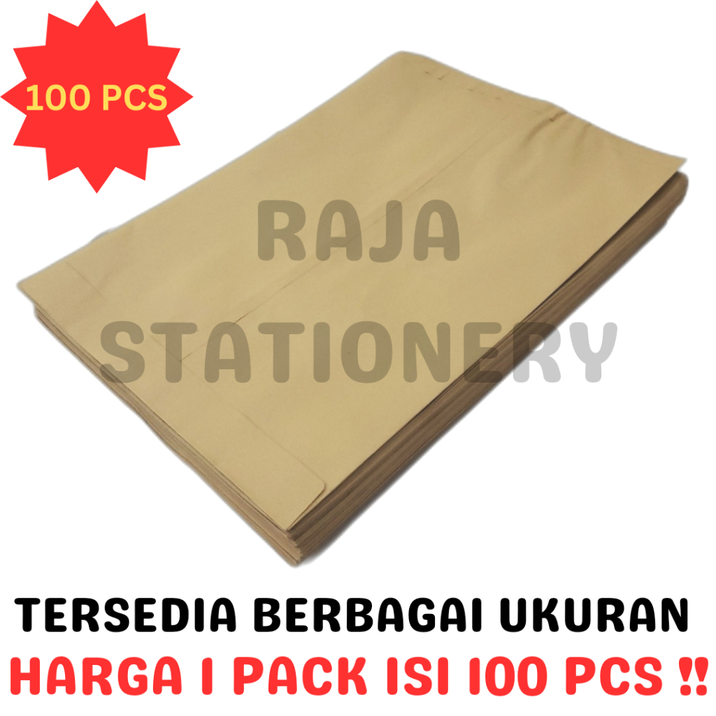 Jual Amplop Coklat A4 F4 1/2 Folio Kabinet Brown Envelope PACK 100PCS ...