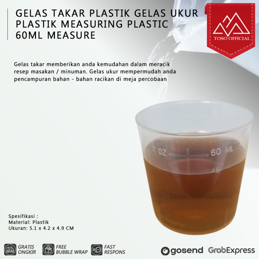 Jual Gelas Takar Plastik Gelas Ukur Plastik Measuring Plastic 60ml Measure Shopee Indonesia 8865