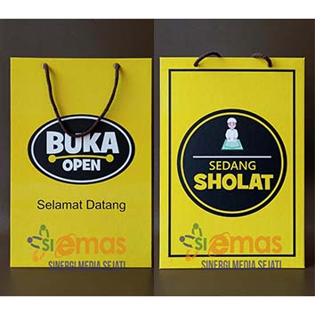 Jual Hard Poster Tanda Buka Dan Sedang Sholat | Papan Tanda Toko ...