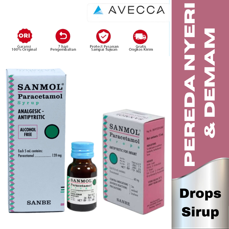 Jual Sanmol Drops 15gr / Sanmol Syrup 60ml / Obat Demam / Pereda Nyeri