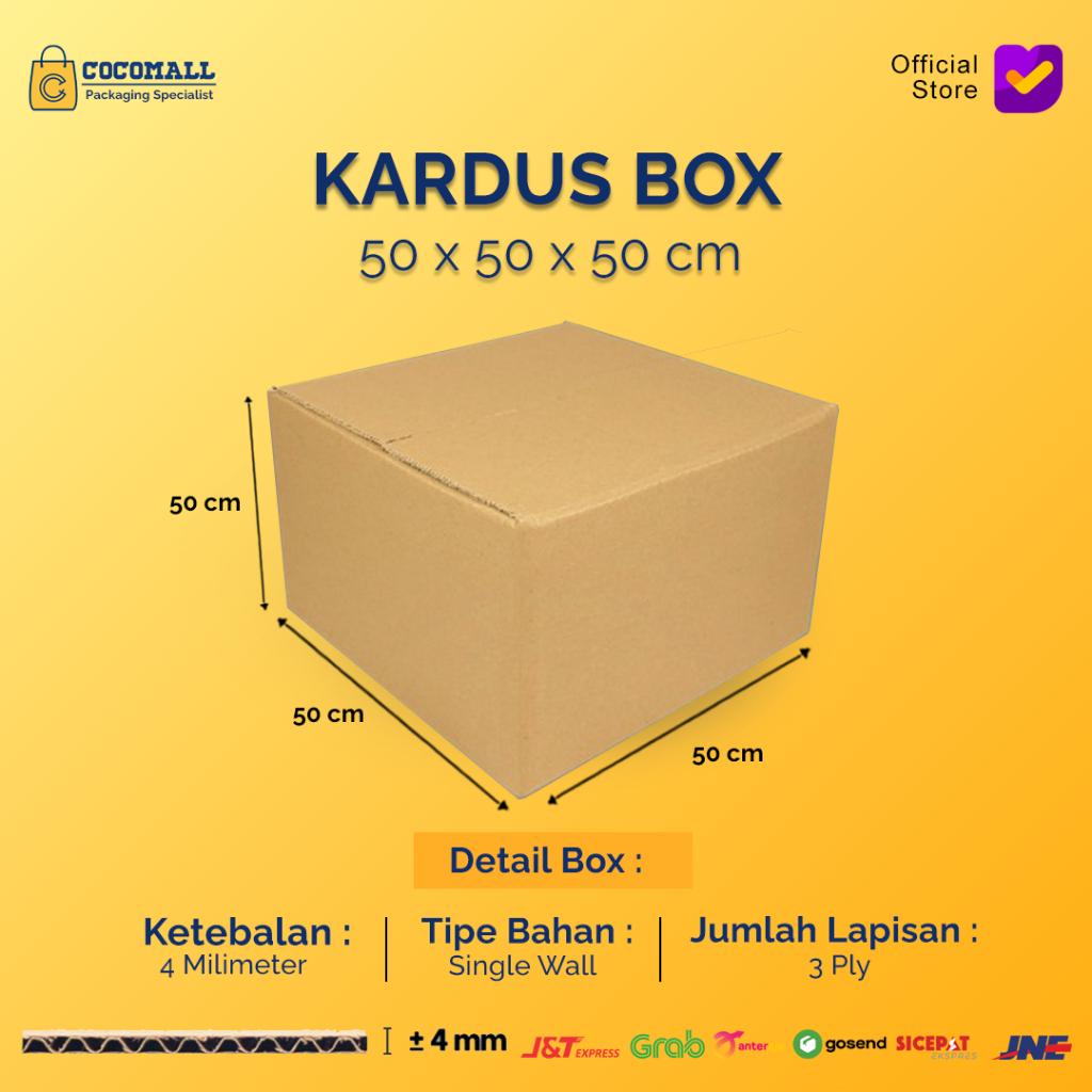 Jual Kardus Karton Box Besar 50x50x50 CM Kotak Dus Pindahan Tebal Polos ...