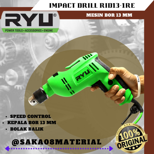 Jual Mesin Bor Listrik 13 mm Impact Drill RID13-1RE Ryu Original ...