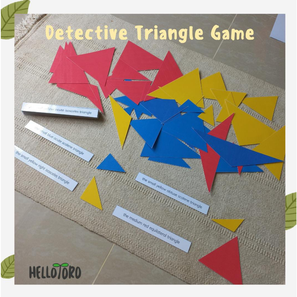 Jual DETECTIVE TRIANGLE GAME MAINAN MATEMATIKA GEOMETRI MONTESSORI ...