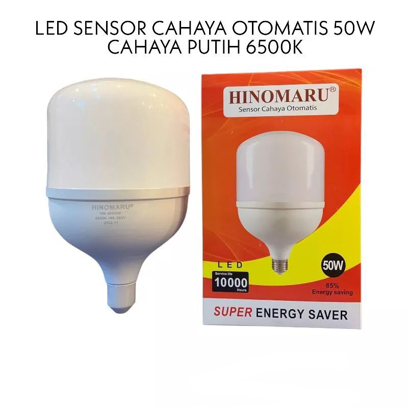 Jual Lampu LED Sensor Cahaya Otomastis HINOMARU 50 Watt / Bohlam Sensor ...