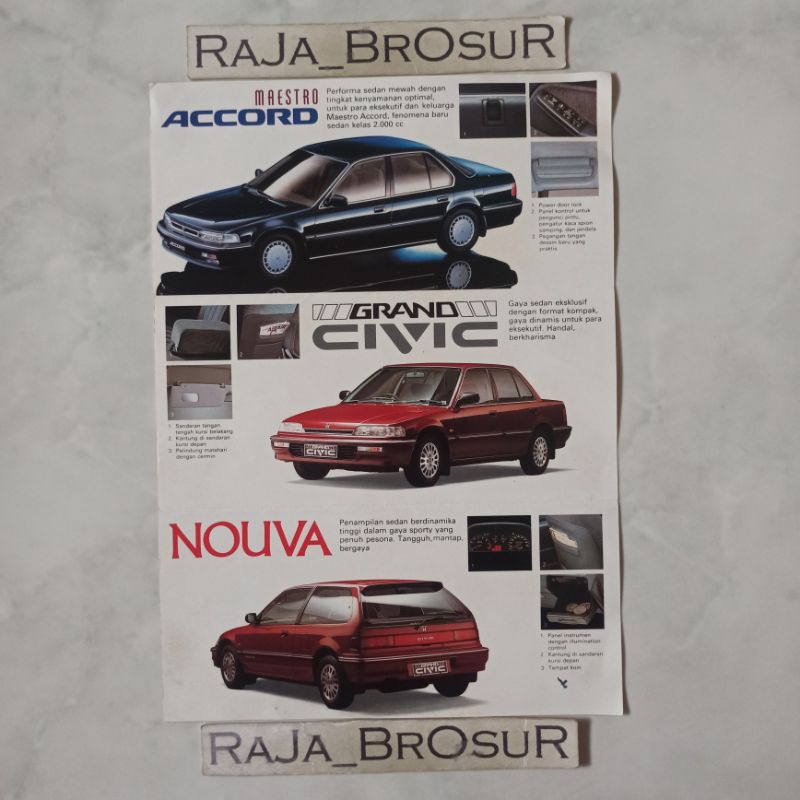 Jual Poster Brosur Katalog Leaflet Jadul Lawas Honda Accord Maestro