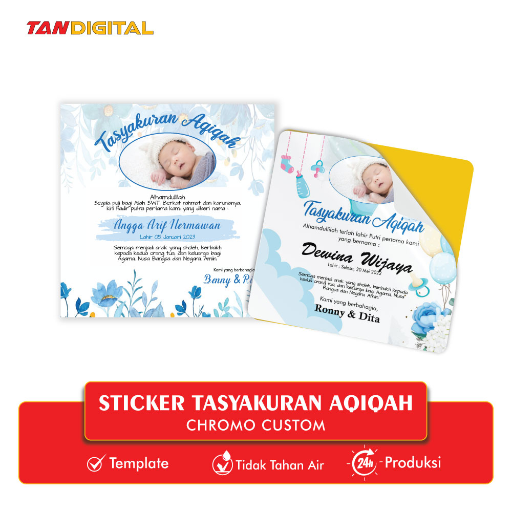 Jual cetak Stiker Aqiqah/ Label Aqiqah/ Label Tasyakuran Aqiqah Bayi