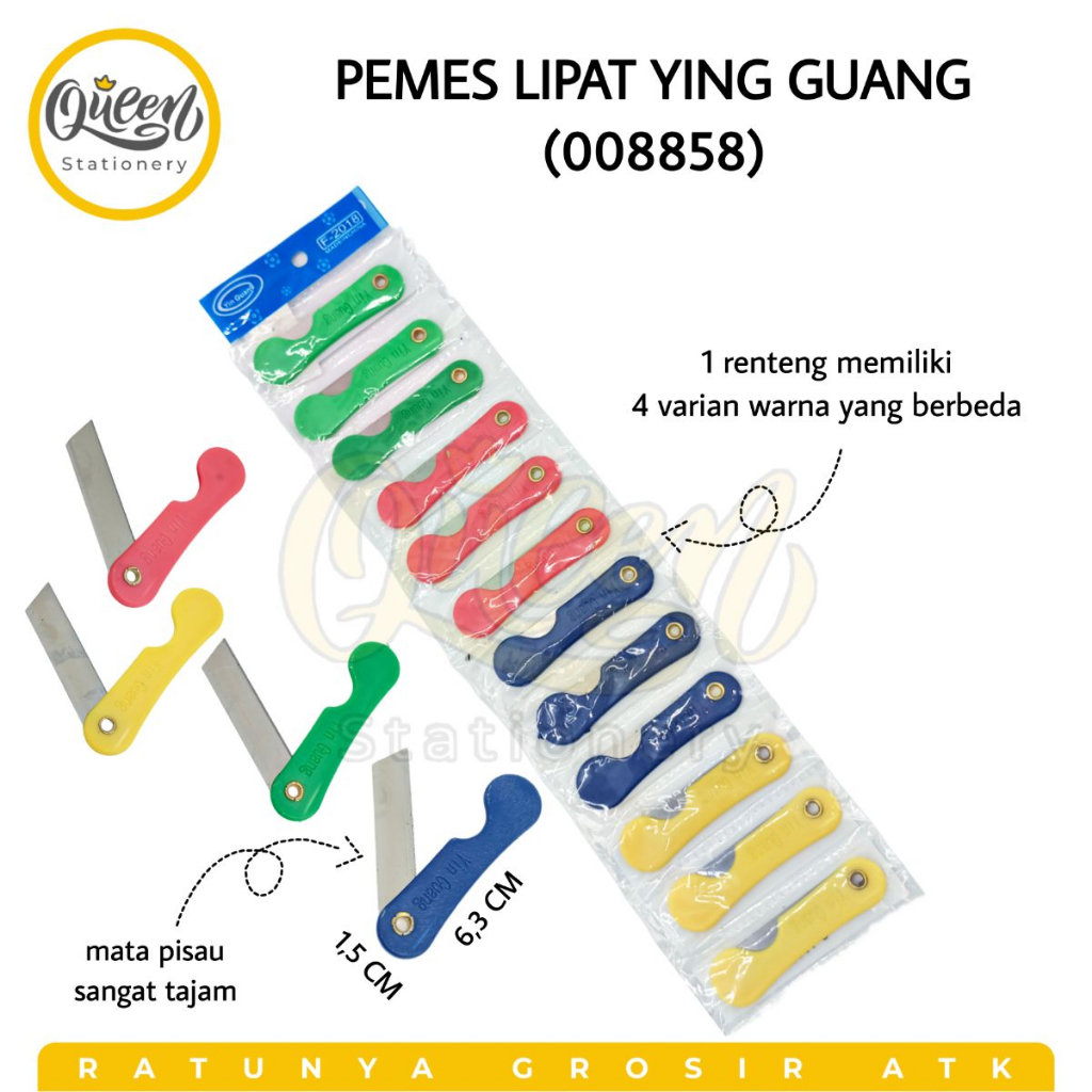 Jual 1 RENTENG (12 PCS) PEMES LIPAT / PISAU LIPAT / PENCIL KNIFE / SILET  KECIL / SILET MURAH | Shopee Indonesia