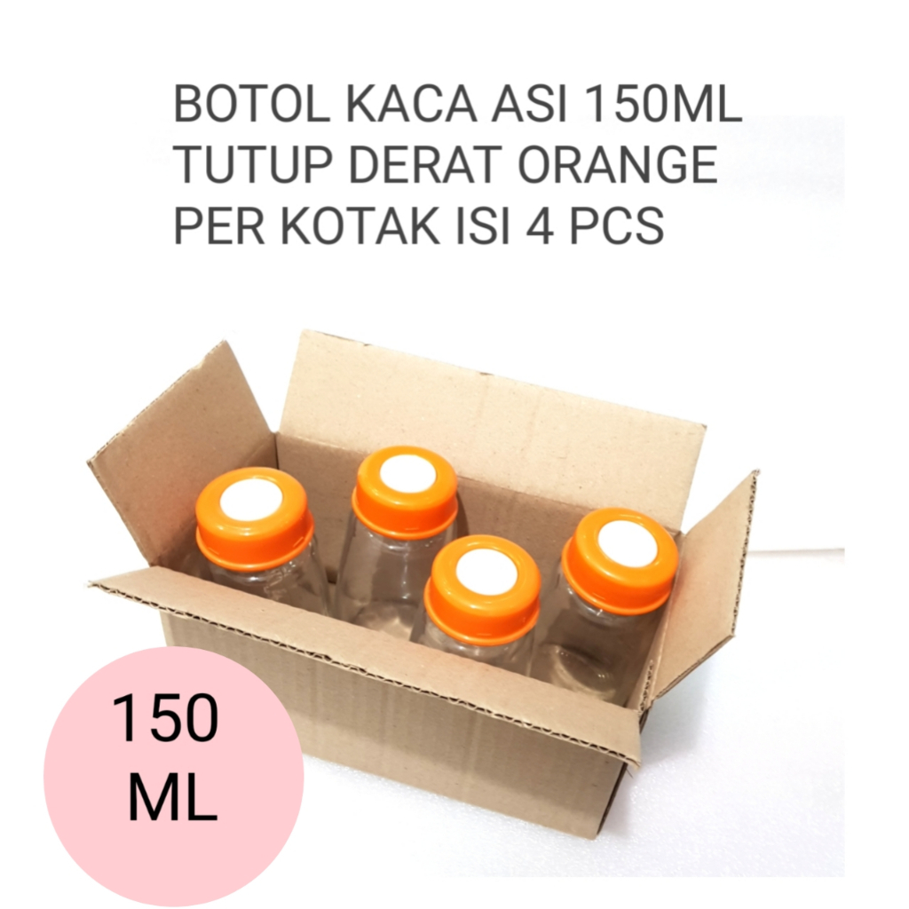 Jual Botol Asi Ml Tutup Derat Orange Kaca Botol Susu Bayi Botol Asi Kaca Bayi